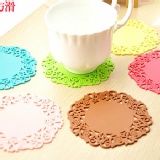 1242 歐式創意杯墊鏤空矽膠蕾絲防滑杯墊 隔熱墊