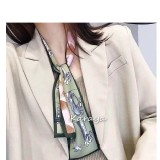 INS雙撞色百搭小絲巾