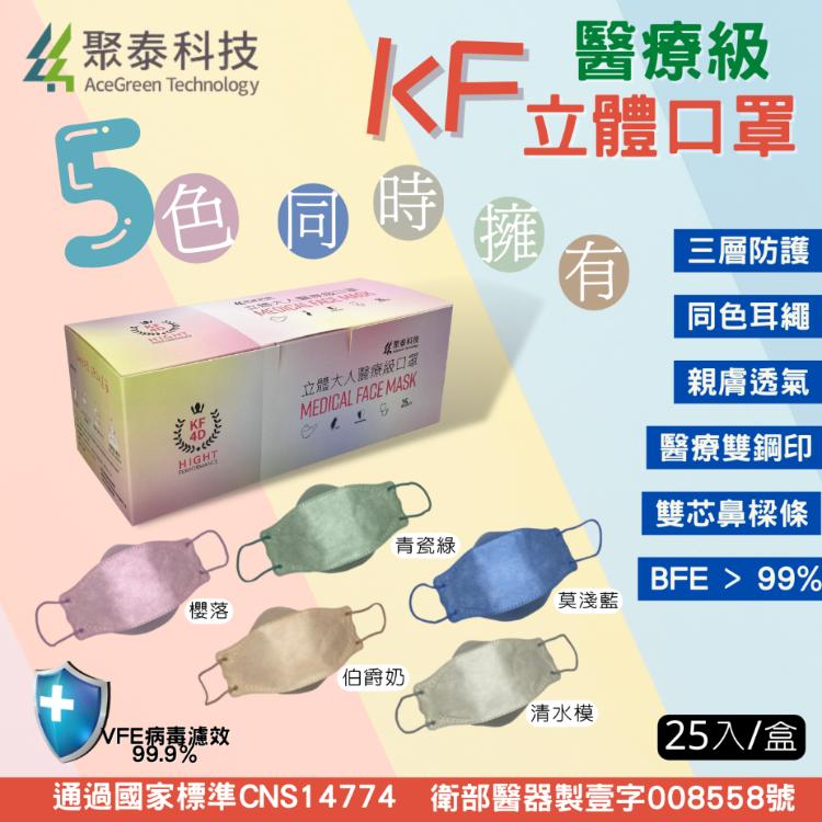 免運!【聚泰科技】醫療口罩 成人立體醫療口罩 KF立體口罩 4D立體口罩 雙鋼印 25入/盒 (30盒750入,每入2.9元)