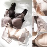 蕾絲女神款集中爆乳無鋼圈胸罩(黑色)