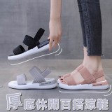 厚底休閒百搭涼鞋(灰色)