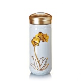 預購中: 乾唐軒 蝴蝶蘭花隨身杯 雪花白加鎏金 九折!