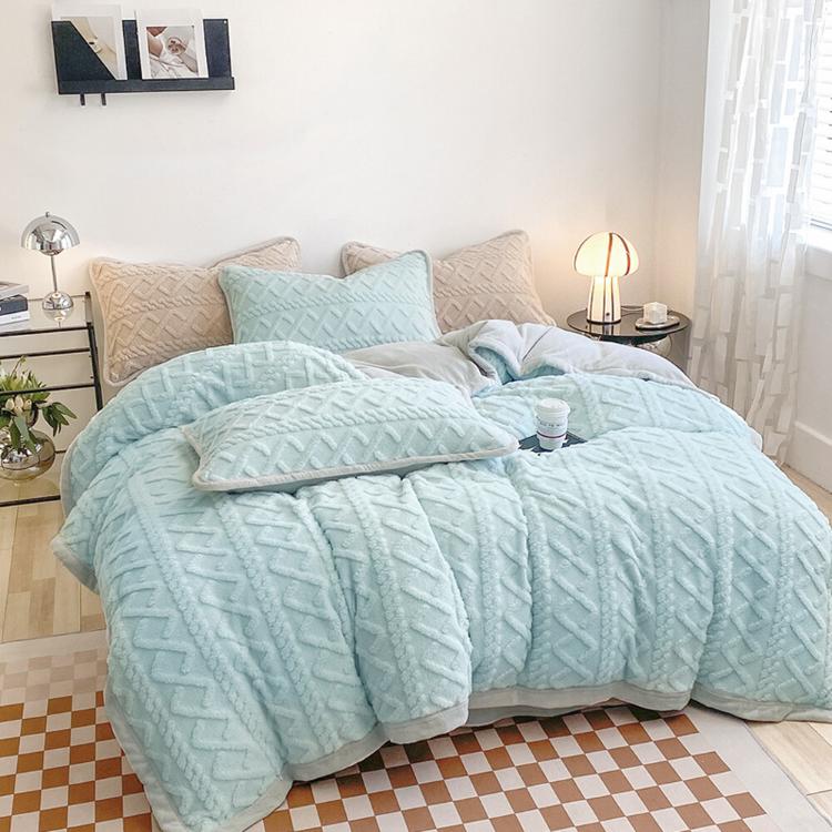 【沐眠居家】法式優雅塔芙絨保暖抗靜電 加大床包被套四件組【任選】即瞬保暖 熱感蓄溫