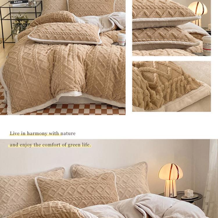 【沐眠居家】法式優雅塔芙絨保暖抗靜電 加大床包被套四件組【任選】即瞬保暖 熱感蓄溫