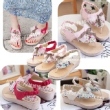 G25 - 甜美蝴蝶緞帶夾腳涼鞋 特價：$280