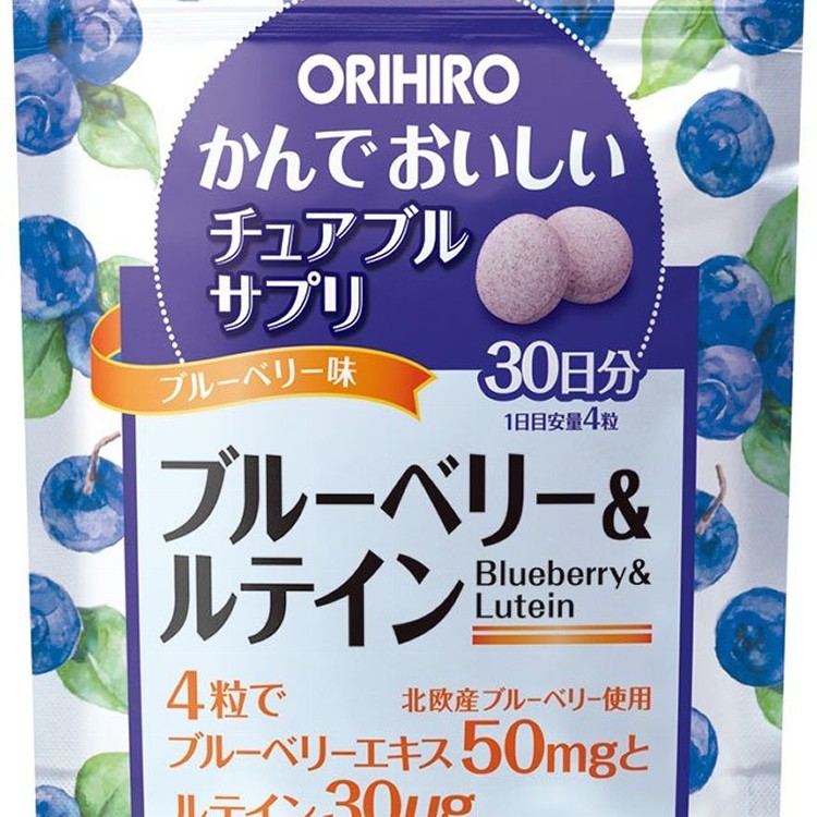 日本ORIHIRO藍莓葉黃素/120顆