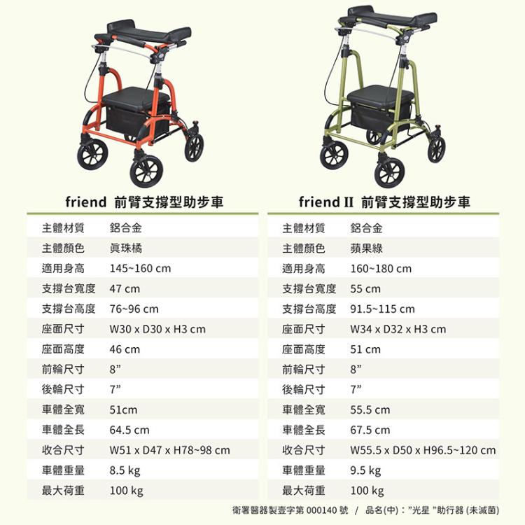 【NOVA光星】friend II 前臂支撐型助步車 助行車