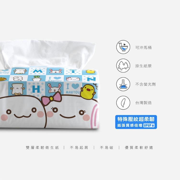 【饅頭家族衛生紙】 100抽衛生紙- 6包12串/箱 連續抽取式衛生紙