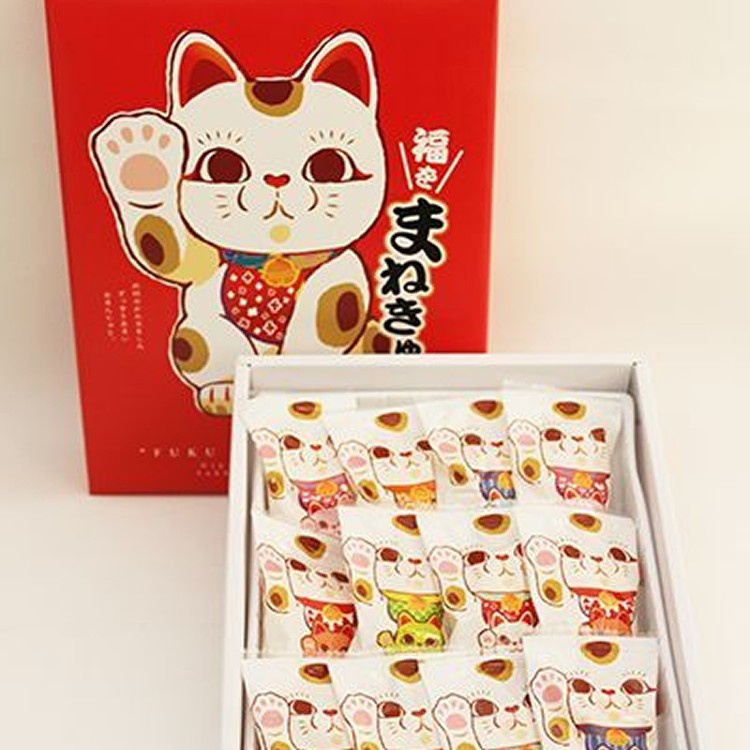 日本 招財貓白豆沙饅頭禮盒-20入