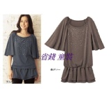 日本千趣會原單貼鑽蝴蝶袖長T 現貨