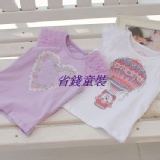 歐單夢幻紫公主袖短T 現貨 此款有列2見免運