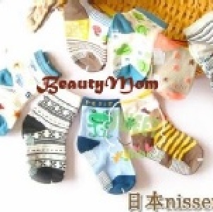 【Beauty Mom】Nissen純棉兒童襪子/點膠小童襪/12-16CM/ 男款