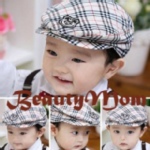 【Beauty Mom】 2011新款 春夏 英倫風 格子貝雷帽
