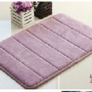 時尚珊瑚絨吸水記憶地墊-紫色