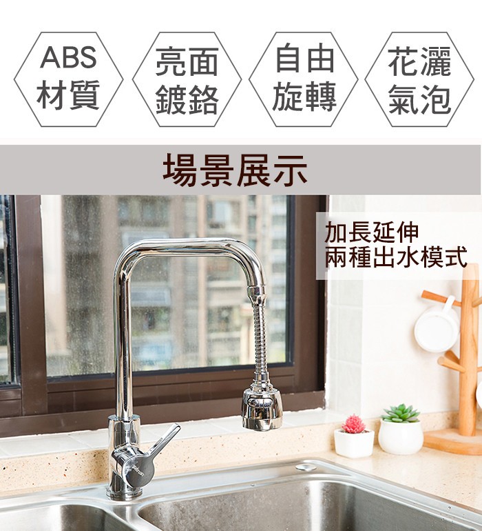 鍍銘,場景展示，加長延伸，兩種出水模式。