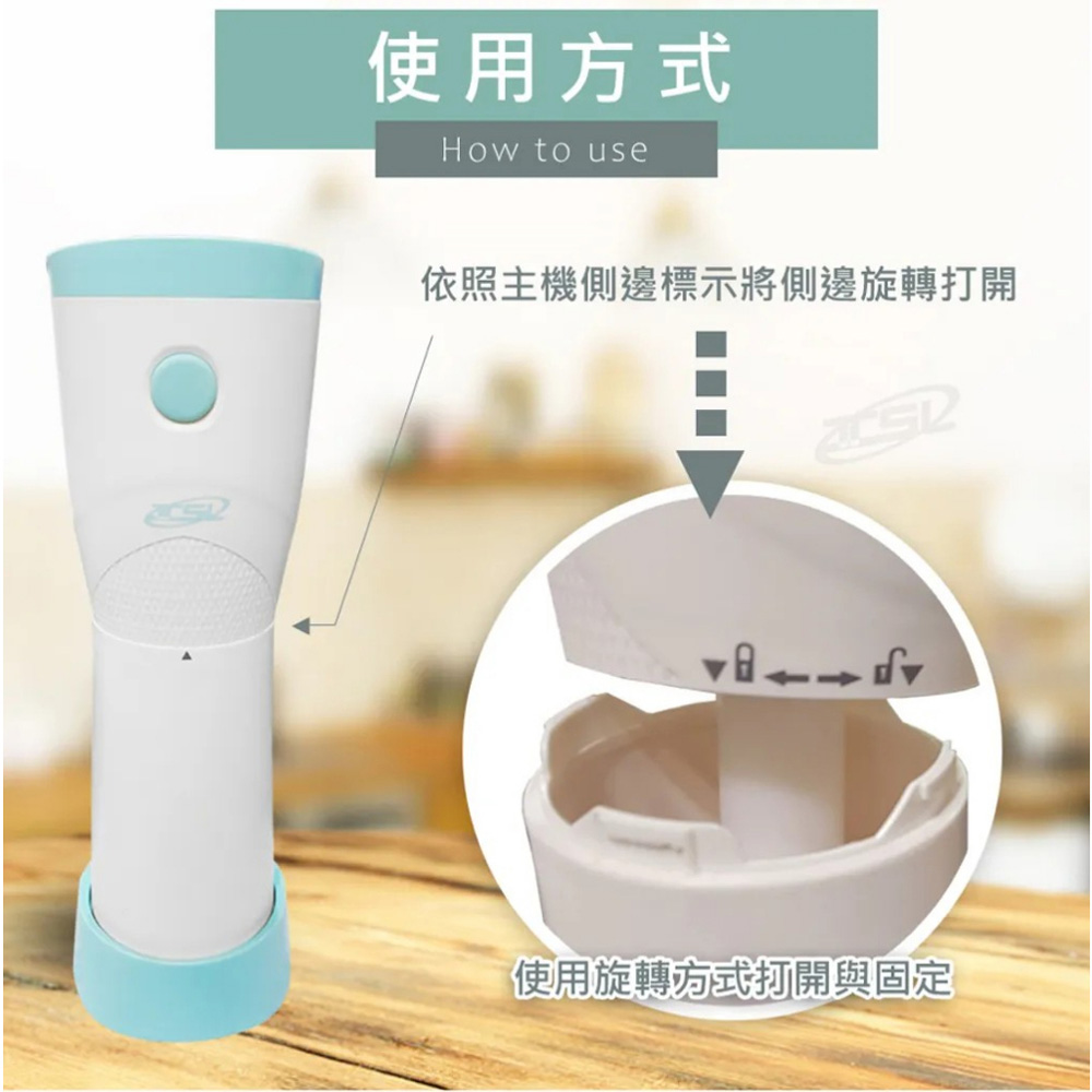 使用方式，依照主機側邊標示將側邊旋轉打開，使用旋轉方式打開與固定。