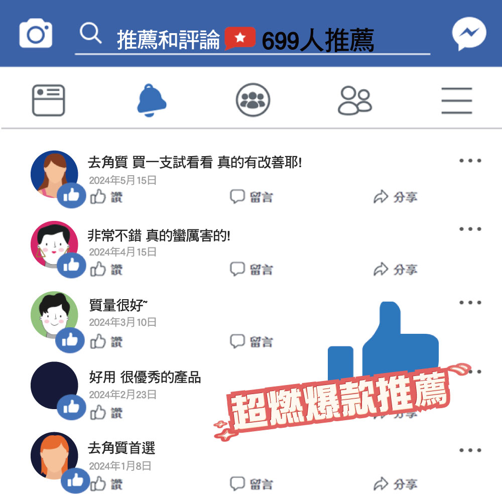 推薦和評論 699人推薦，去角質 買一支試看看 真的有改善耶!2024年5月15日，内分享，非常不錯 真的蠻厲害的!2024年4月15日，内分享，質量很好，2024年3月10日，好用 很優秀的產品，2024年2月23日，超燃爆款推薦，去角質首選，2