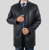 男式中長款立領裡布加毛絨山羊皮大衣 真皮 皮衣保暖外套P1008