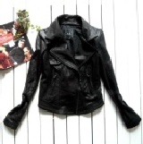 2011新款 mk短款修身 翻領純羊皮機車皮衣Y106