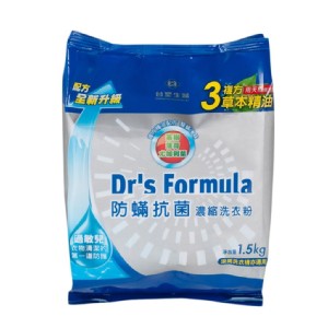 免運!《台塑生醫》Dr's Formula複方升級-防蹣抗菌濃縮洗衣粉補充包1.5kg 1.5kg/包 (12包，每包104.8元)