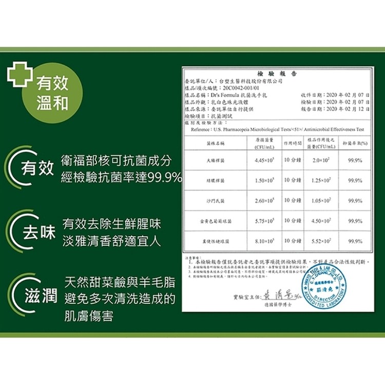 《台塑生醫》Dr's Formula抗菌洗手乳500g