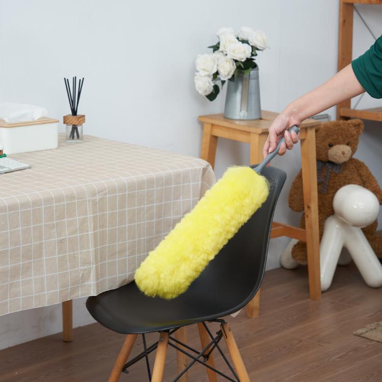 台灣製羊毛脂加長可彎曲除塵撢 風扇刷 雞毛撢（紫.黃.桃三色隨機出）