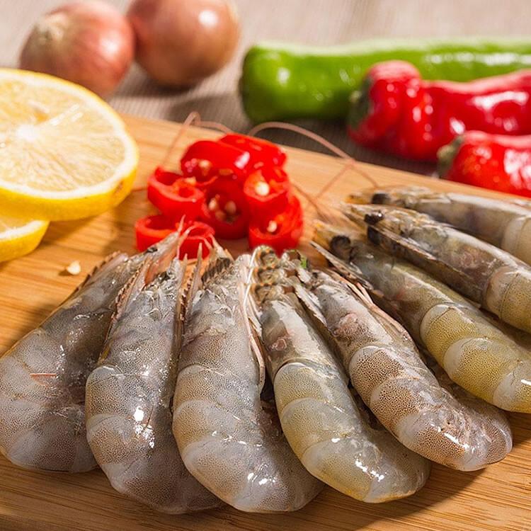 南美進口活凍白蝦《偏大隻高級品》800公克/盒(29-30隻)