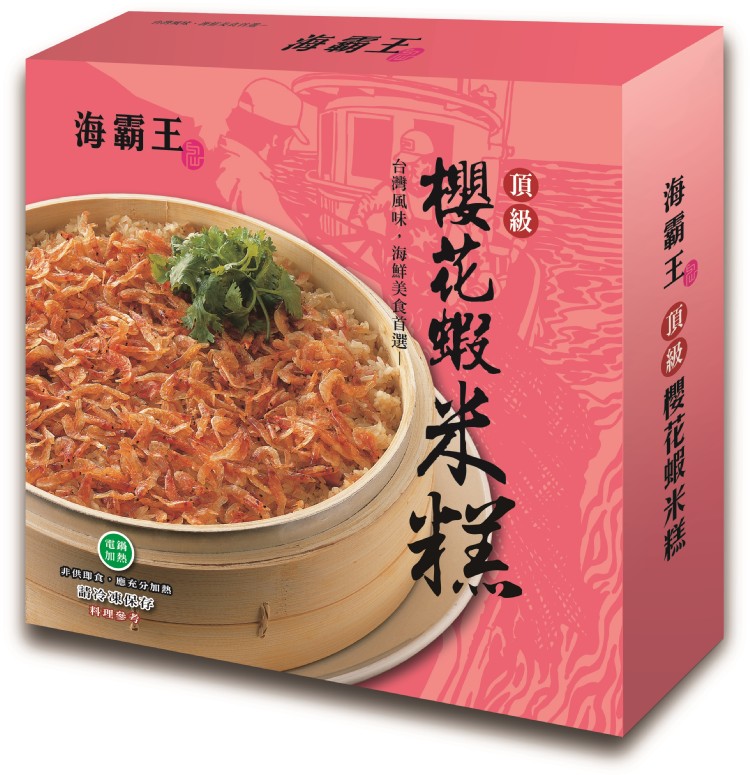 海霸王，非供即食。應充分加熱，科理參考，靜霸王 製花服米，櫻花蝦光任。台灣風味,海鮮美食首選,。